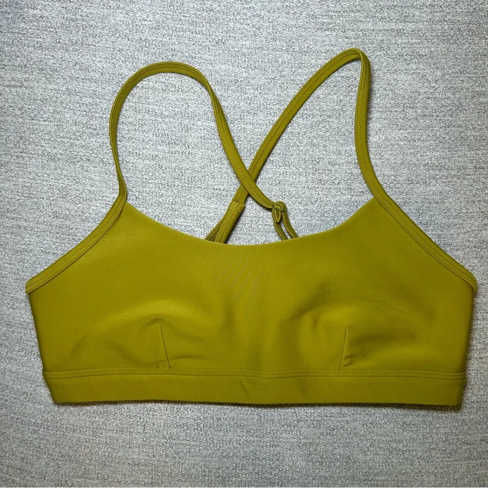 Alo Yoga Airlift Intrigue Bra Yellow/Green Size Medium - Picture 3 of 8